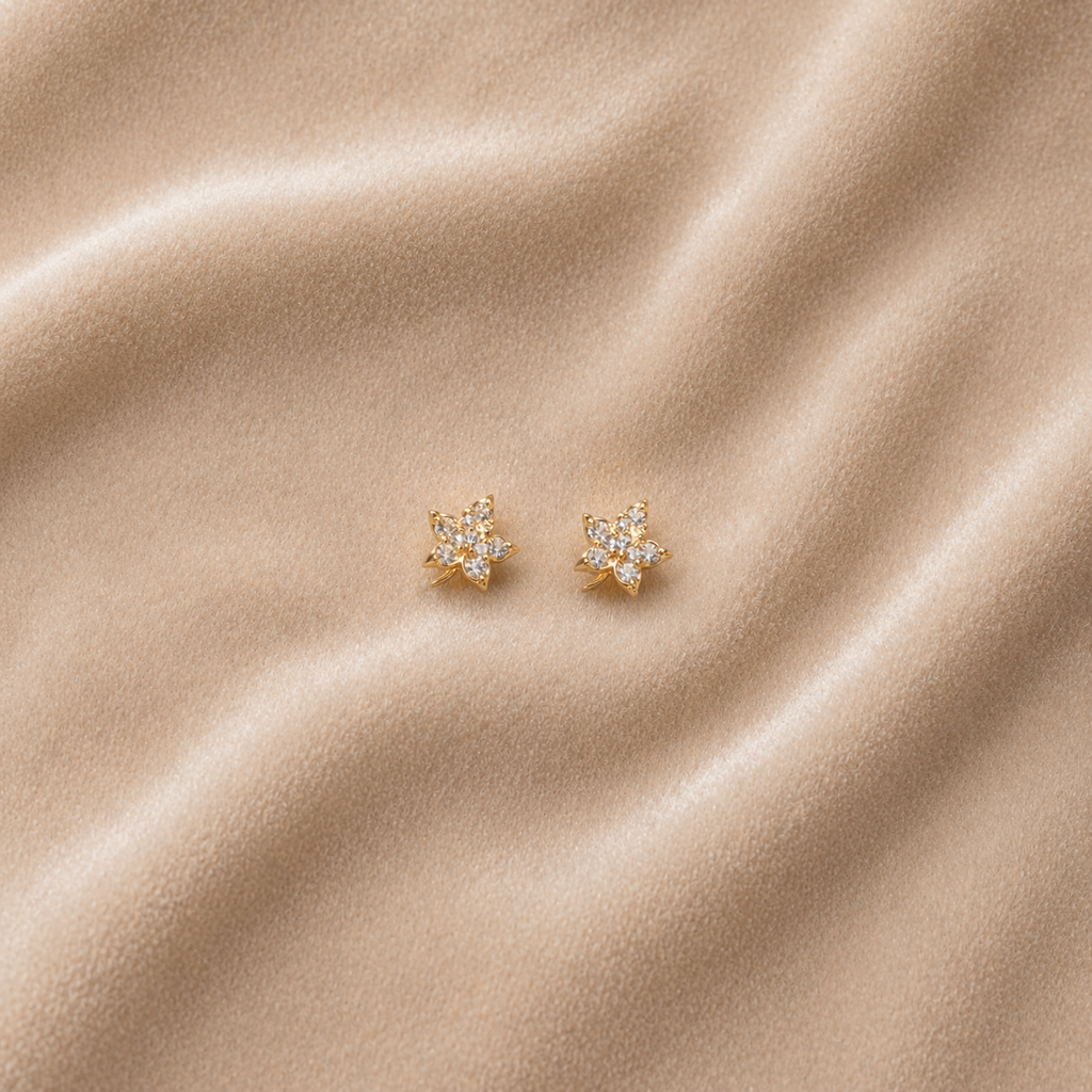 Maple leaf inspired design stud  on velvet
