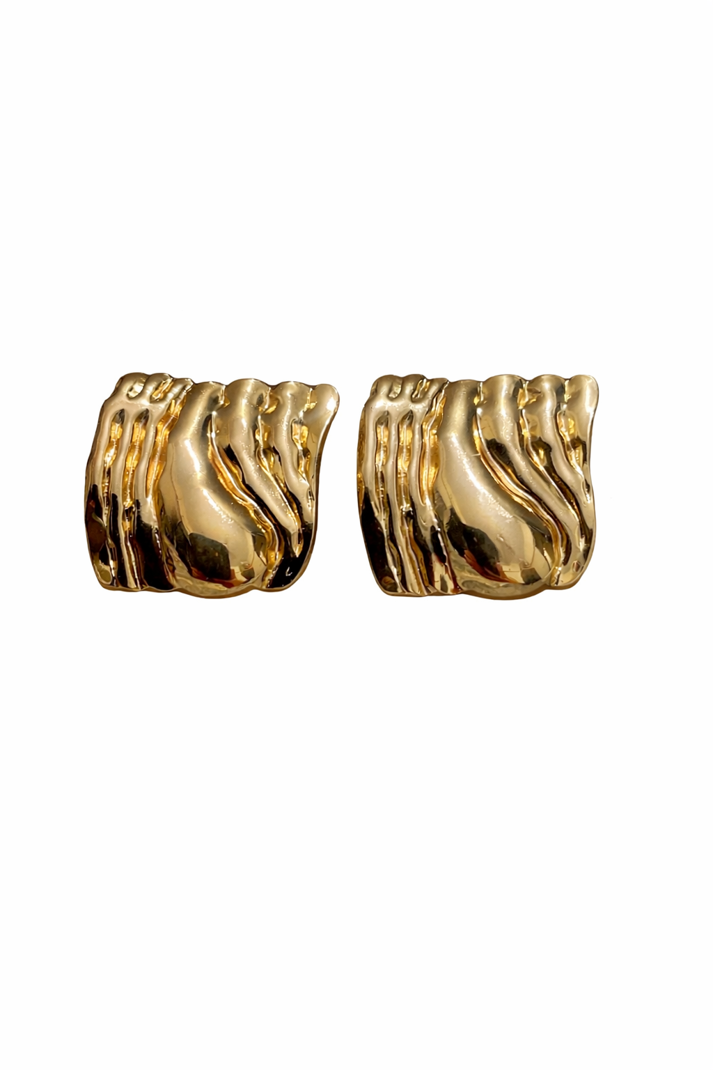 Sculpted molten stud earrings