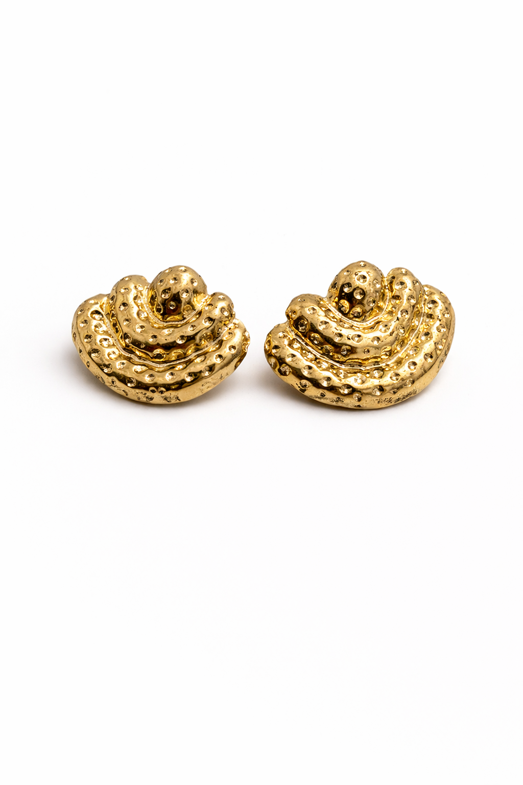 Layered textured stud earring