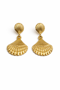 Elegant gold seashell earrings