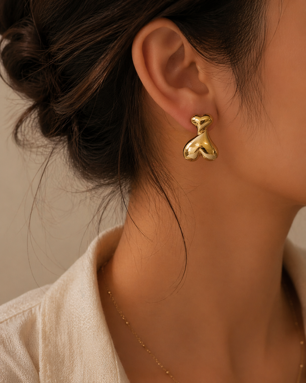 Heart drop earrings trial