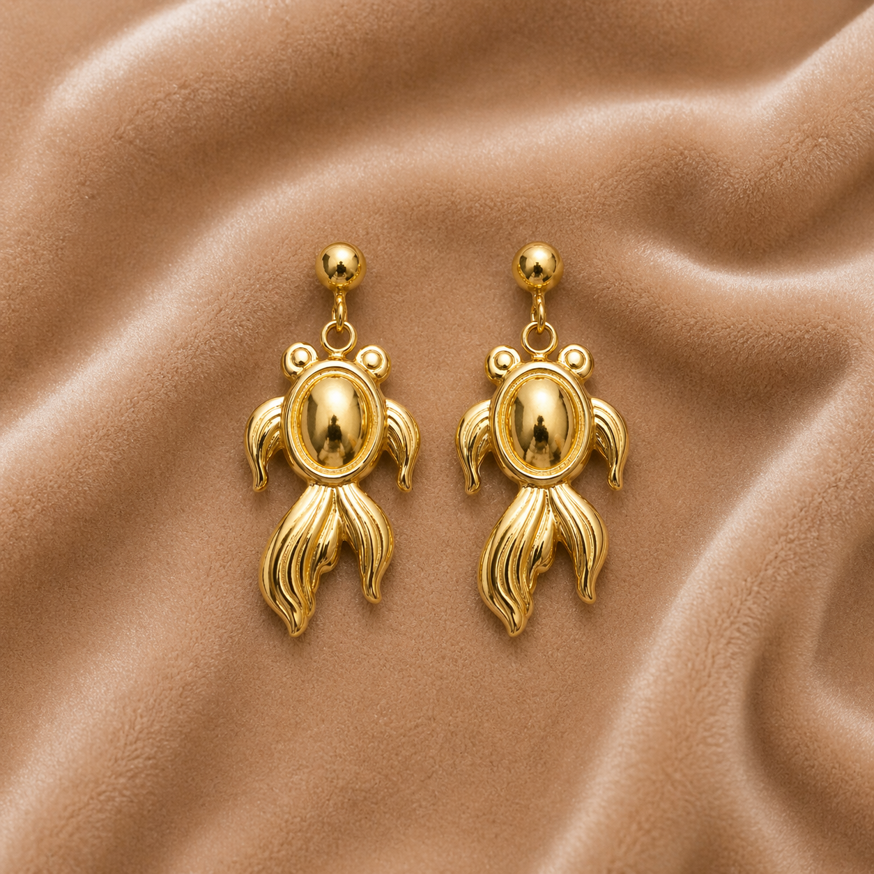 Turtle drop earrings on velvet