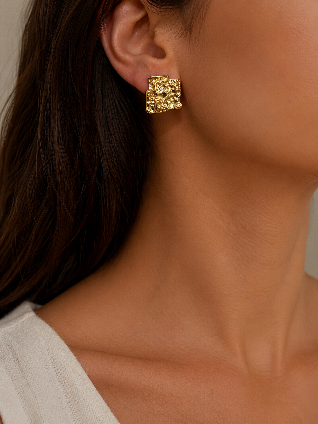 Modern abstract stud earrings trial