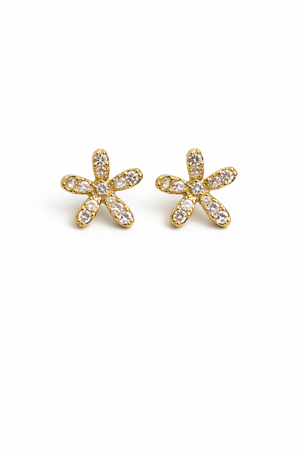 sparkling stones gold stud earrings 