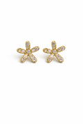 sparkling stones gold stud earrings 