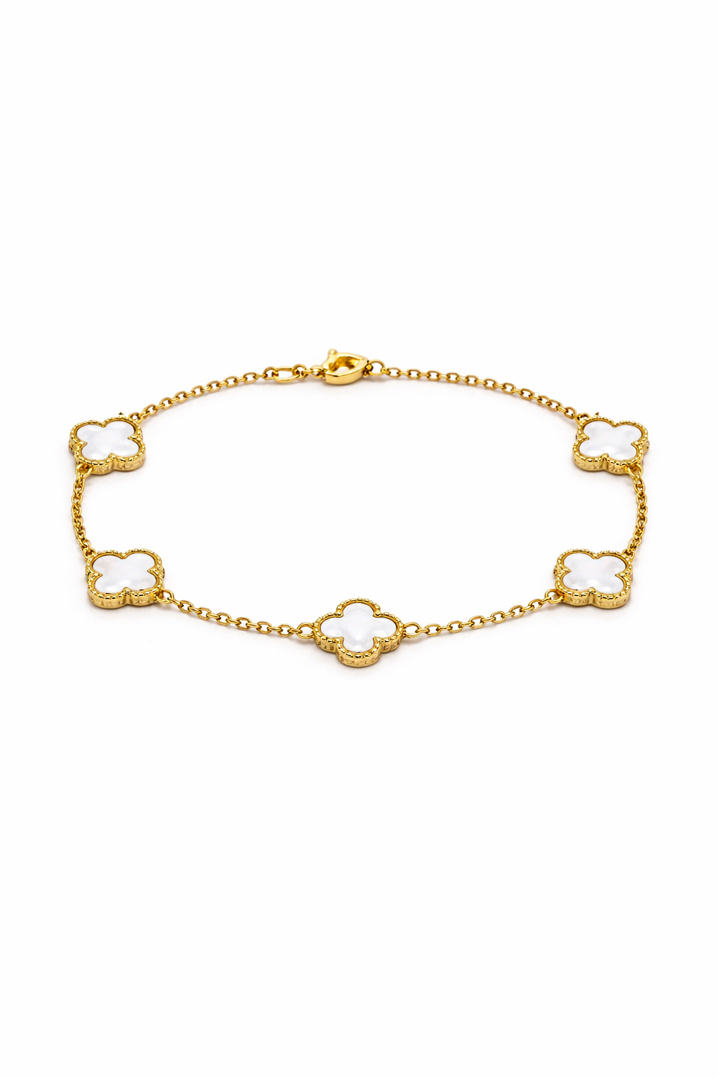 delicate gold bracelet white 