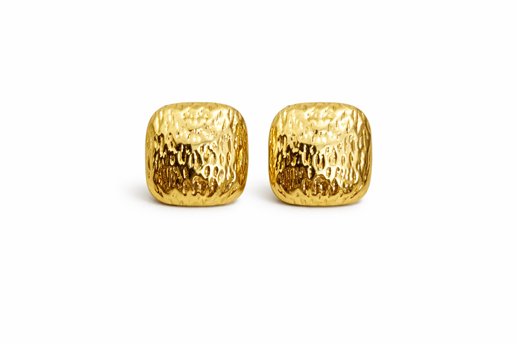 Textured Gold Statement Studs
