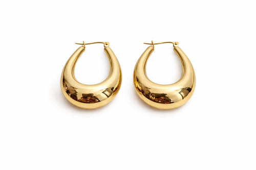 Bold gold hoop earrings
