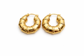 Ribbed design gold hoop earrings 
