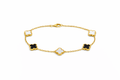 black and white clover gold bracelet
