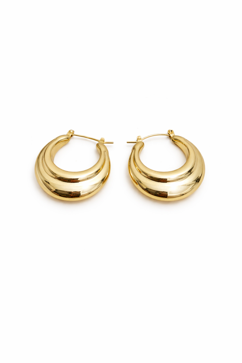 Bold Dome Gold Hoop Earrings