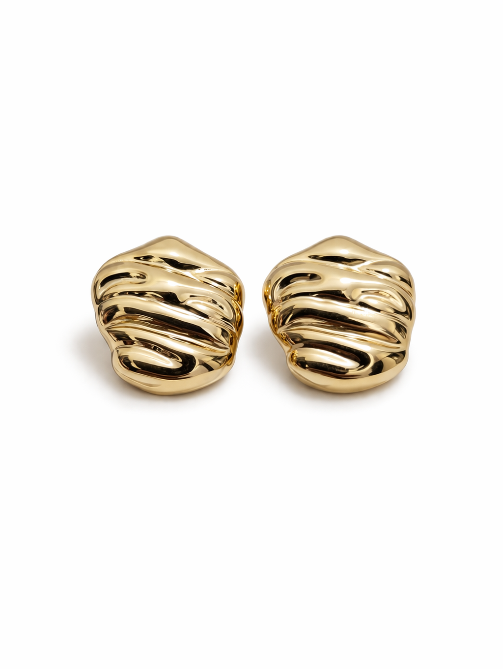 Bold gold stud earrings