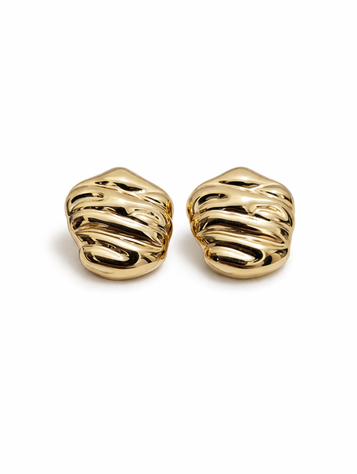 Bold gold stud earrings