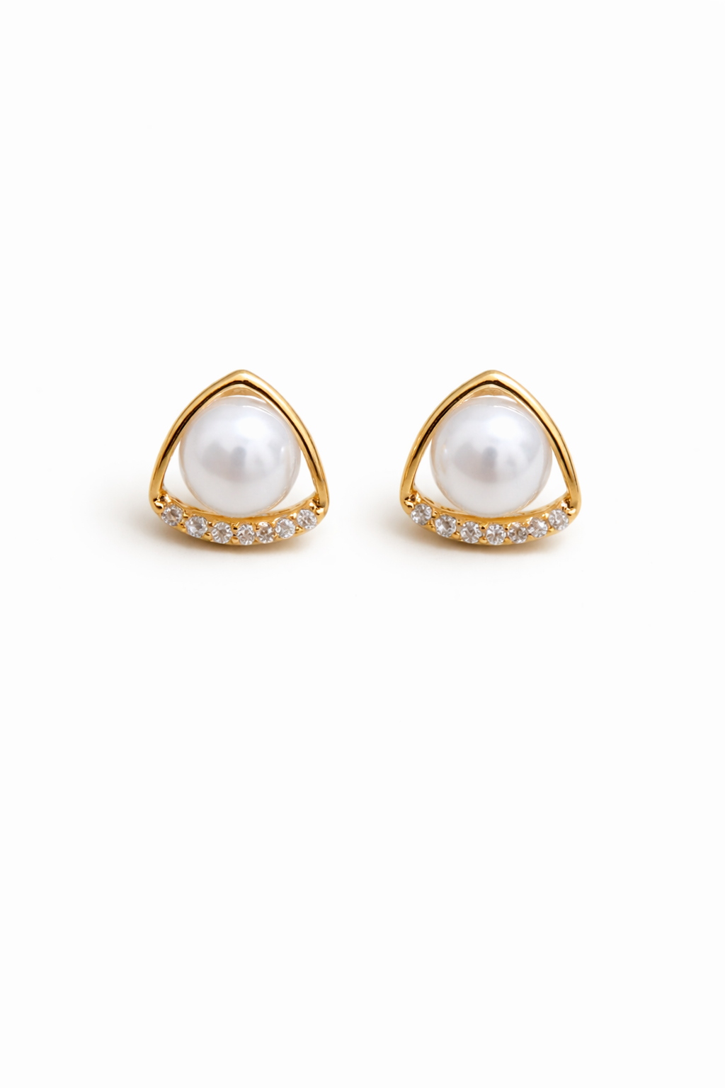 pearl centerpiece gold stud earrings