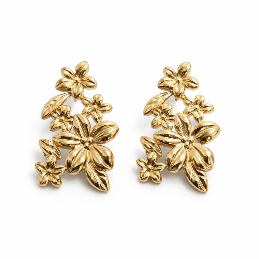 Golden Bloom Statement Earrings