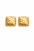 Square gold stud earrings