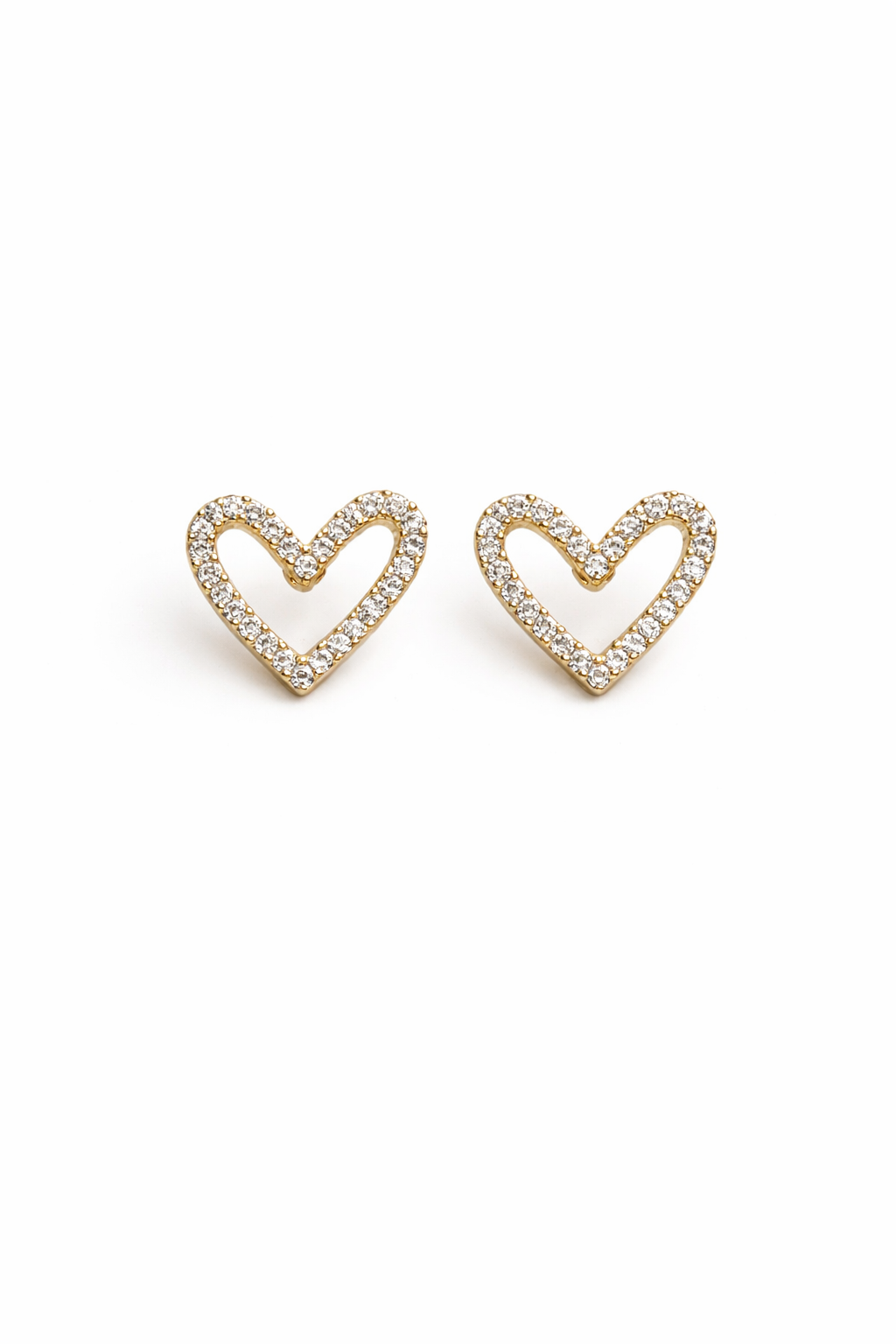 Crystal Heart Stud Earrings
