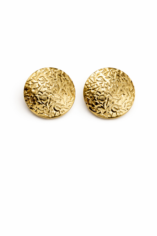 Classic round gold stud earrings 