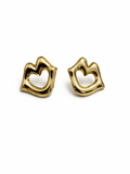 Elegant gold laugh shape earrings