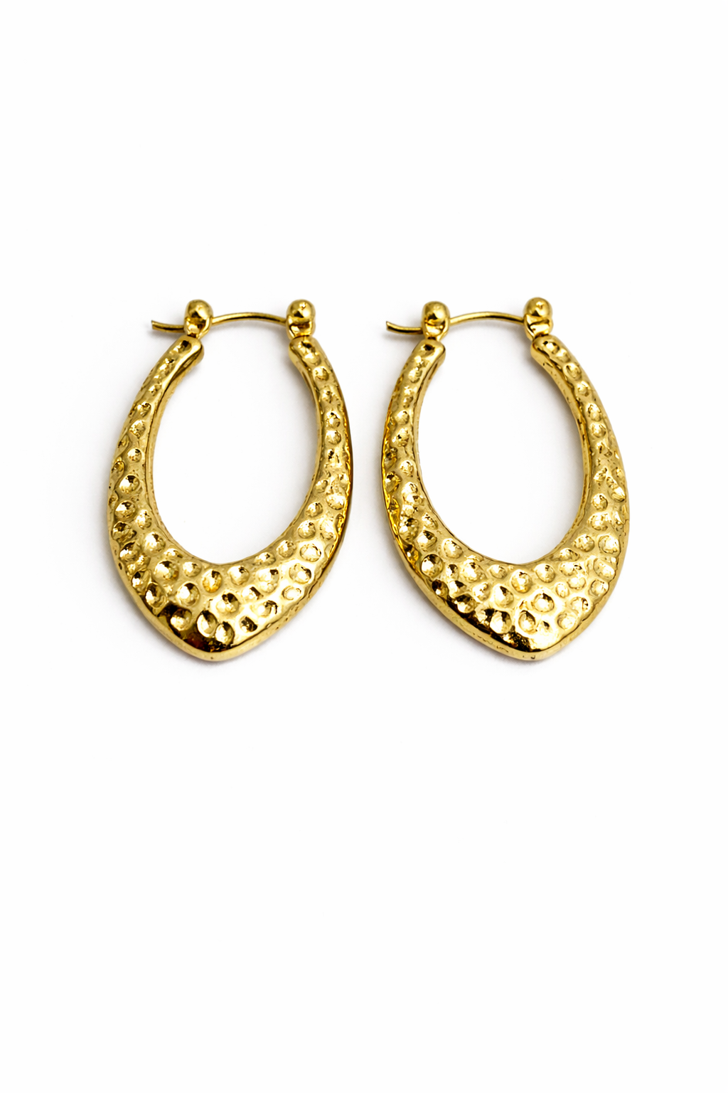  Teardrop gold hoop earrings