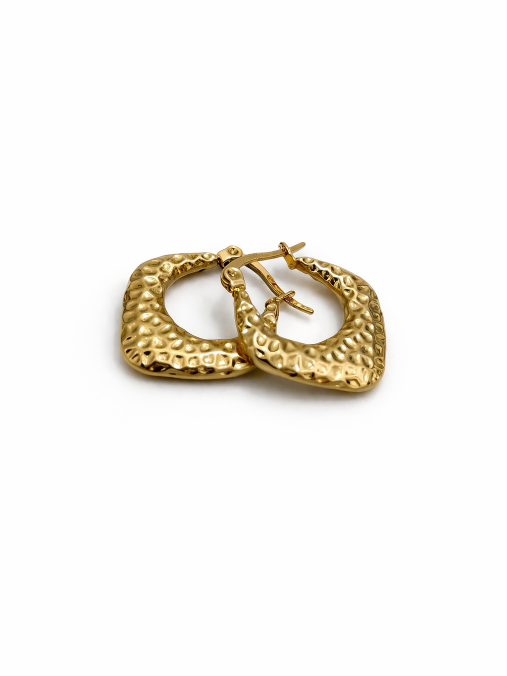 Textured gold hoop earrings