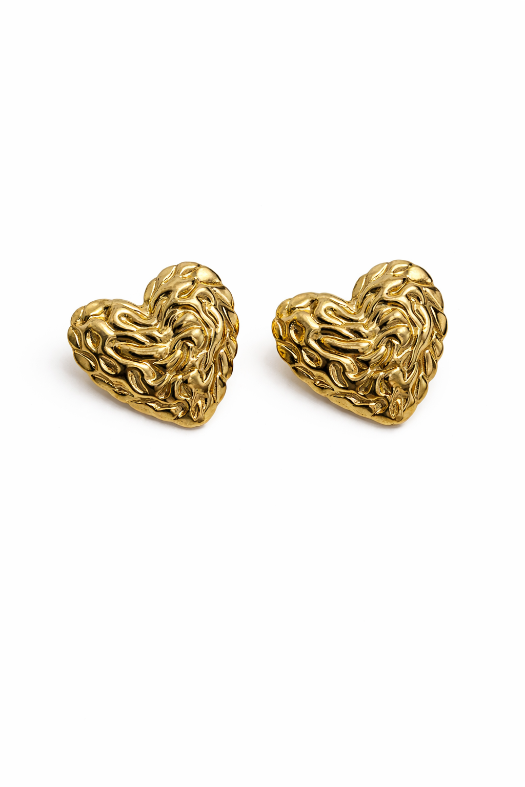 Gold heart earring