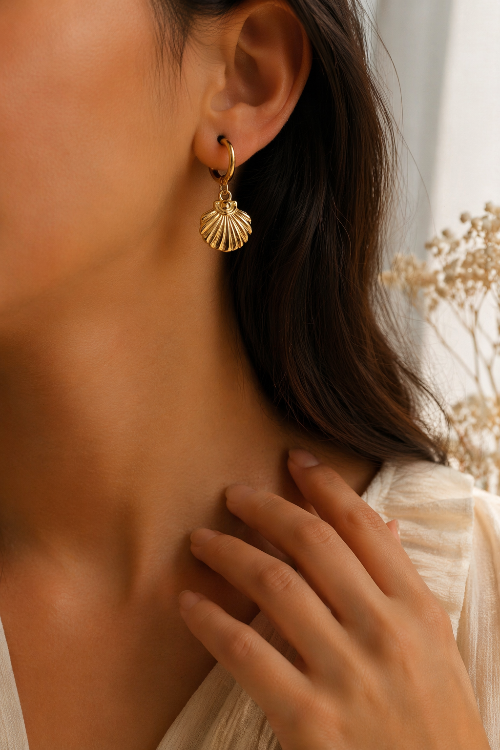 Sea shell earrings trial
