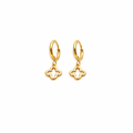 sleek clover drop gold hoop earrings