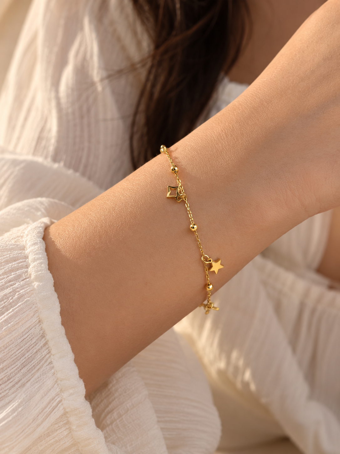 Gold Star and Geometric Charm Bracelet trial
