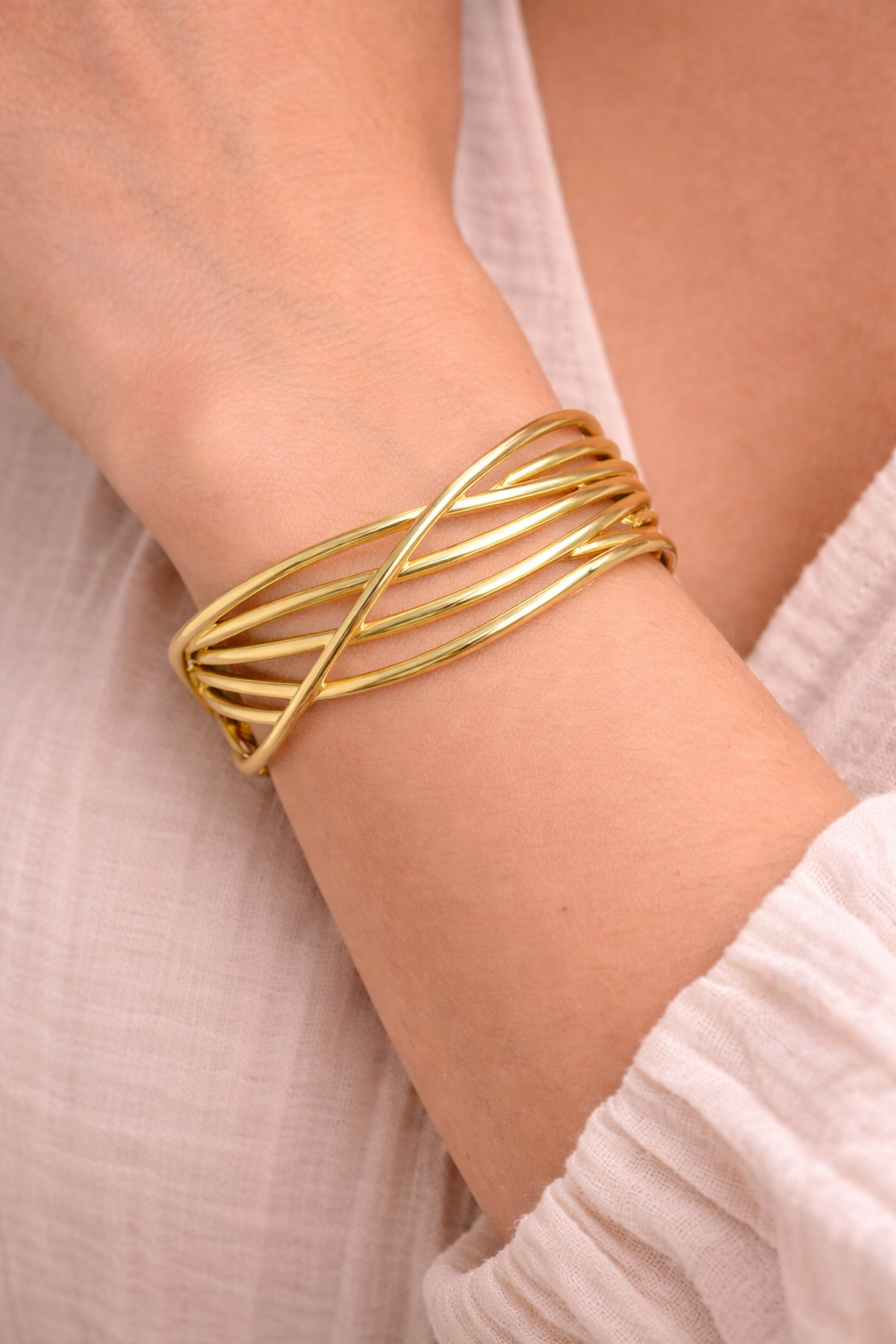 Sculpted Wave Cuff Bracelet