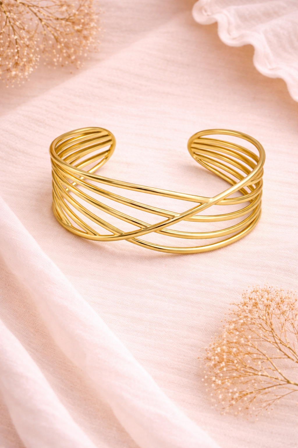 Sculpted Wave Cuff Bracelet