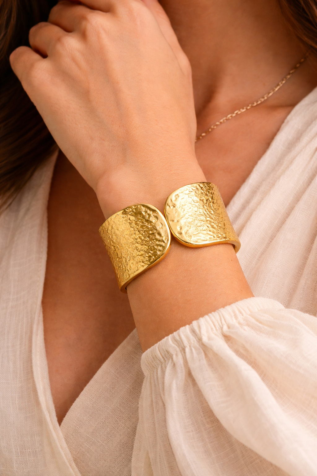 Textured Gold Statement Cuff