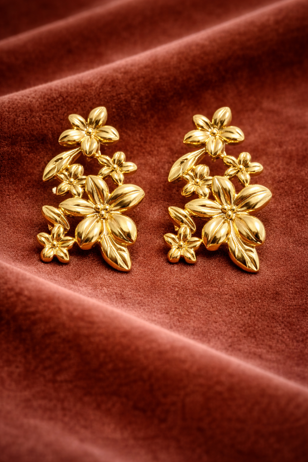 Golden Bloom Statement Earrings