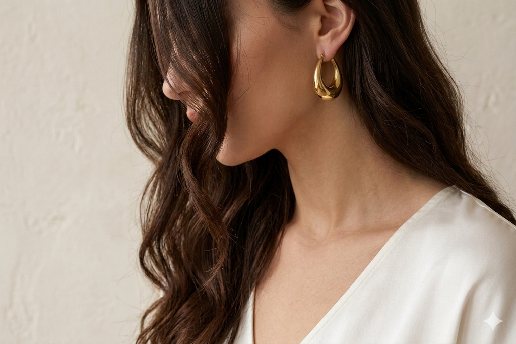 Bold gold hoop earrings trial