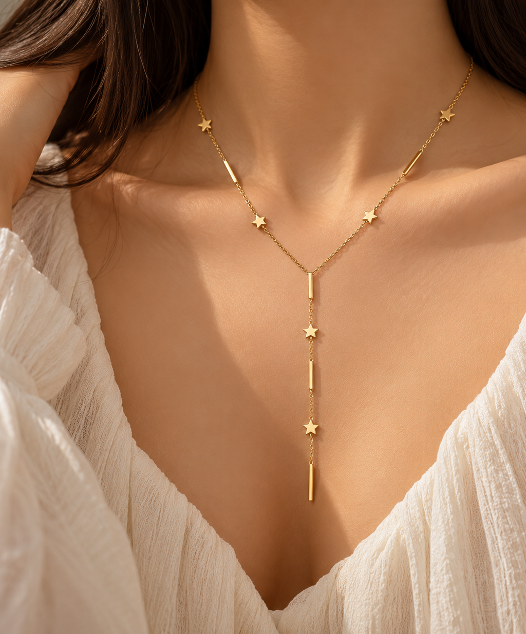 Gold Star Y-Lariat Necklace trial