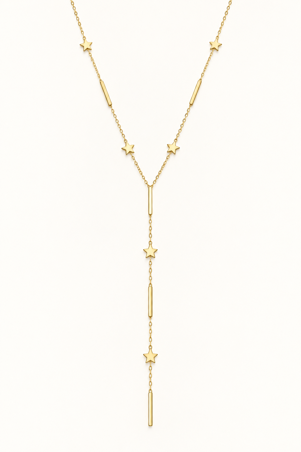 Gold Star Y-Lariat Necklace
