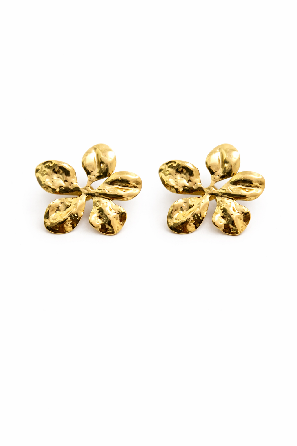 Gold flower stud earrings  design