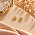 Triangular Gold Gemstone Stud Earrings