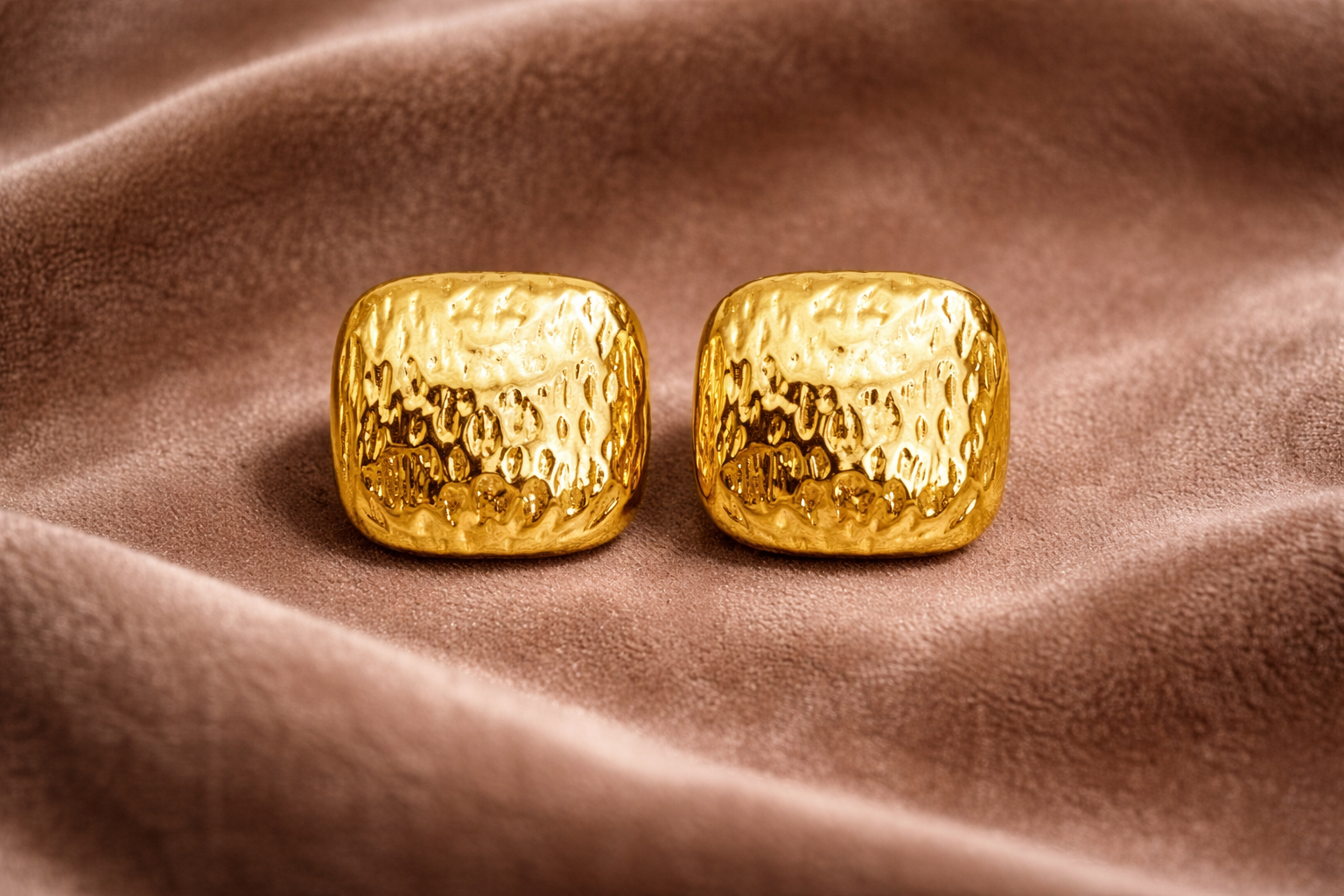 Textured Gold Statement Studs