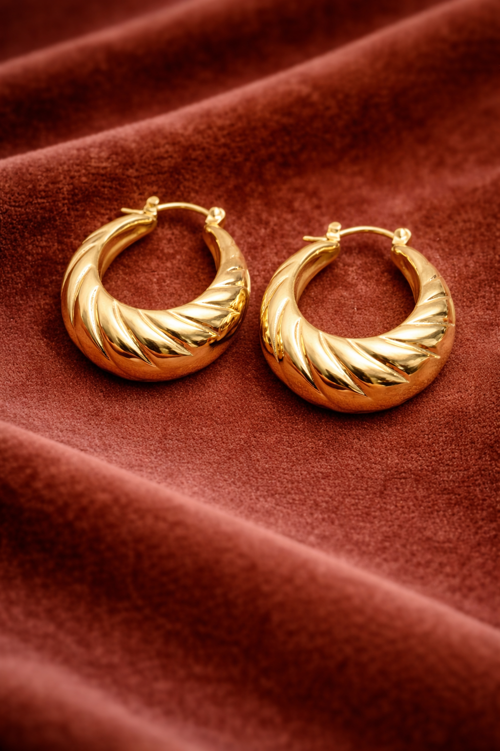 Textured Gold Hoop Earrings