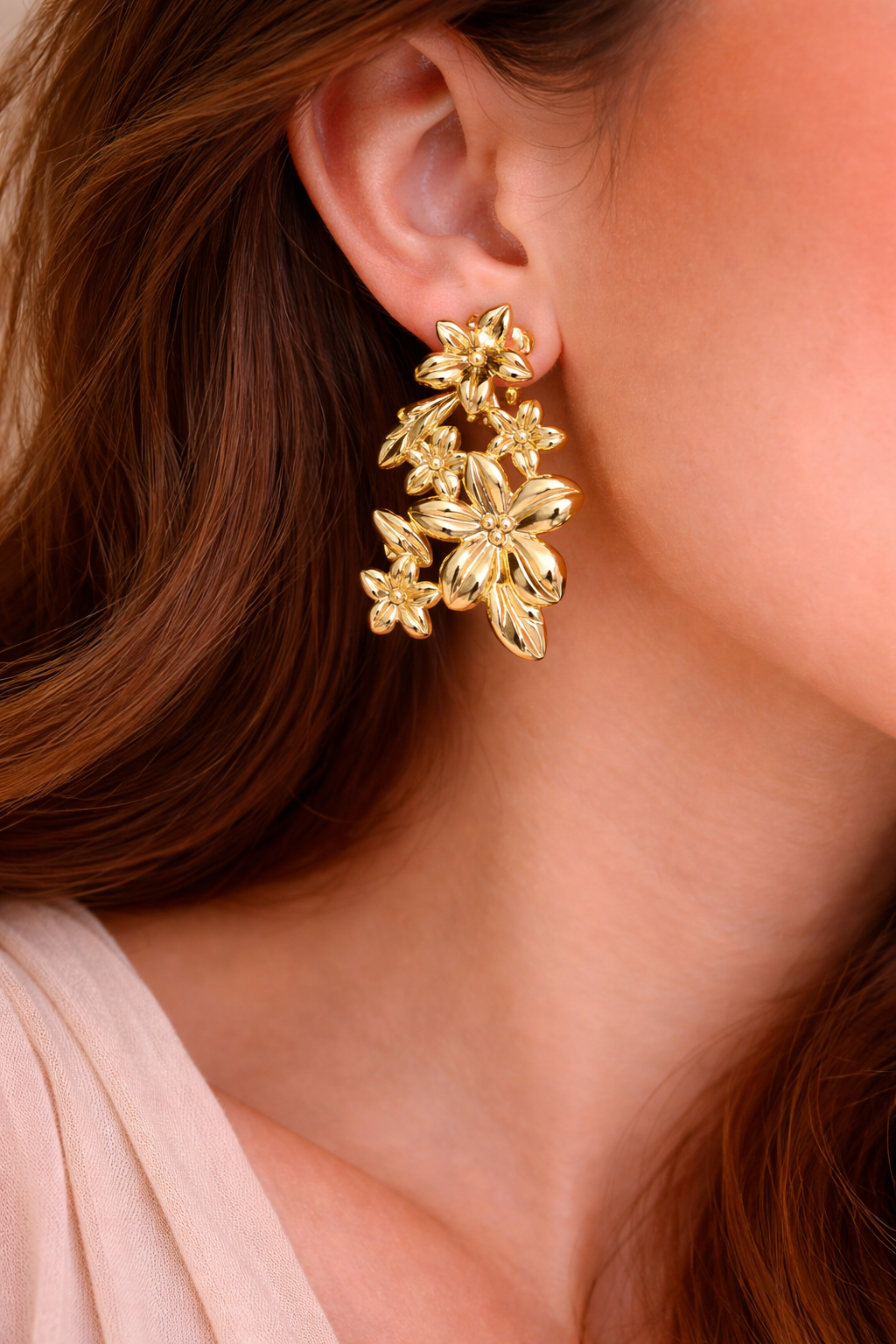 Golden Bloom Statement Earrings