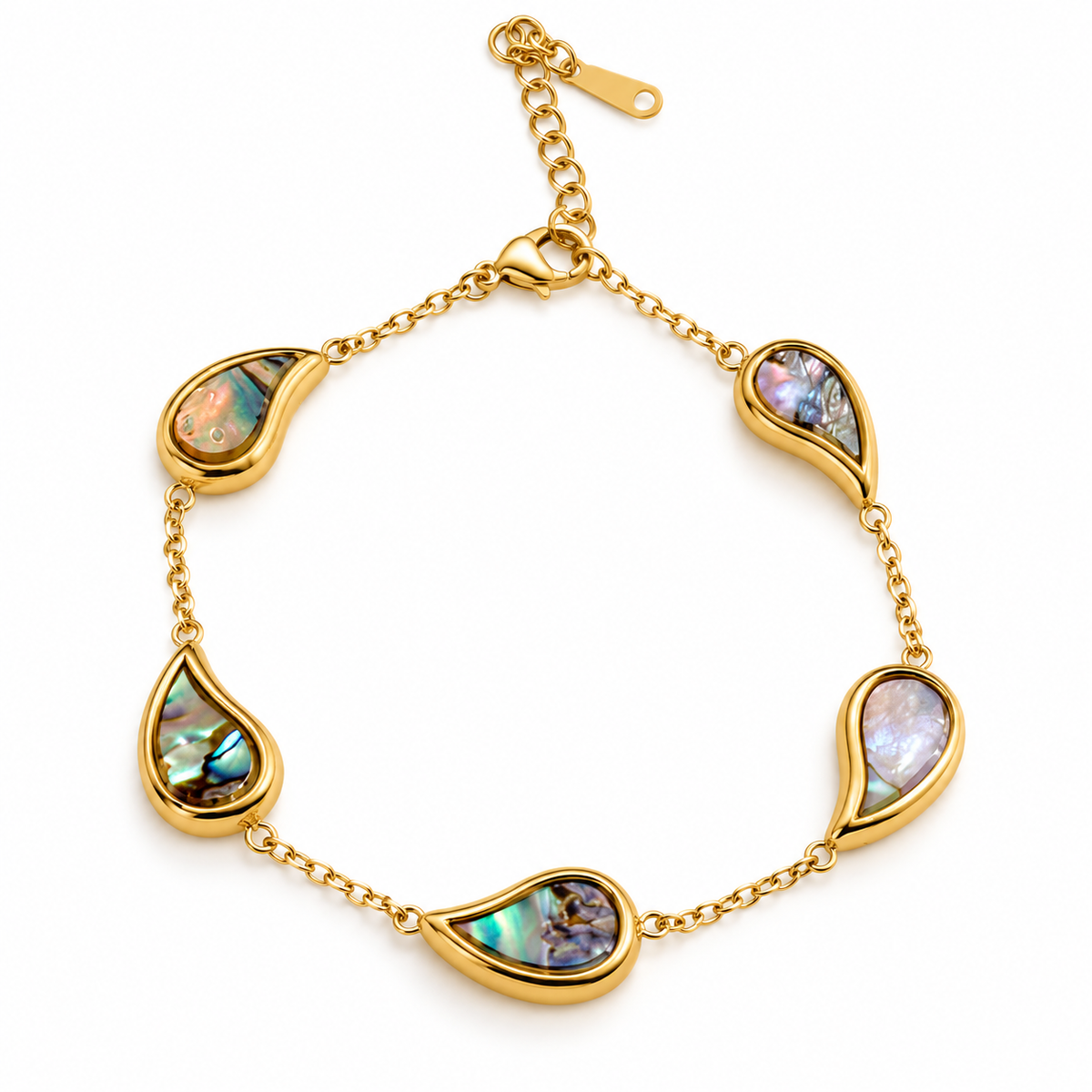 Gold Abalone Teardrop Bracelet